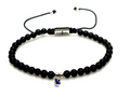 Hand Made Bracelet Evil Eye 925, Onyx polish stone 4mm | Castello Jewels