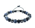 Hand Made Bracelet Sodalite, Onyx Polish, Hematite stone 8mm | Castello Jewels
