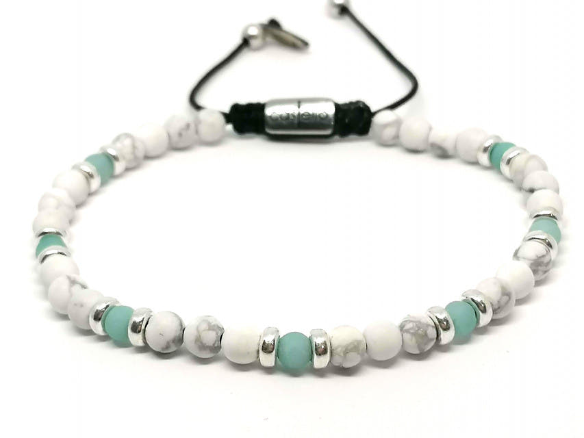 Classic Howlite & Amazonite, Timeless Everyday Wear, 4mm | Castello Jewels