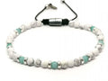 Hand Made Bracelet Silver 925 Classic, Howlite, Amazonite stone 4mm | Castello Jewels