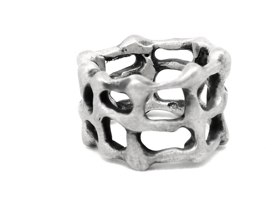 Mens Silver Ring — view 3 | Castello Jewels