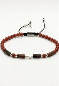 CROSS SILVER 925 Bracelet Red jasper stone 4mm | Castello Jewels