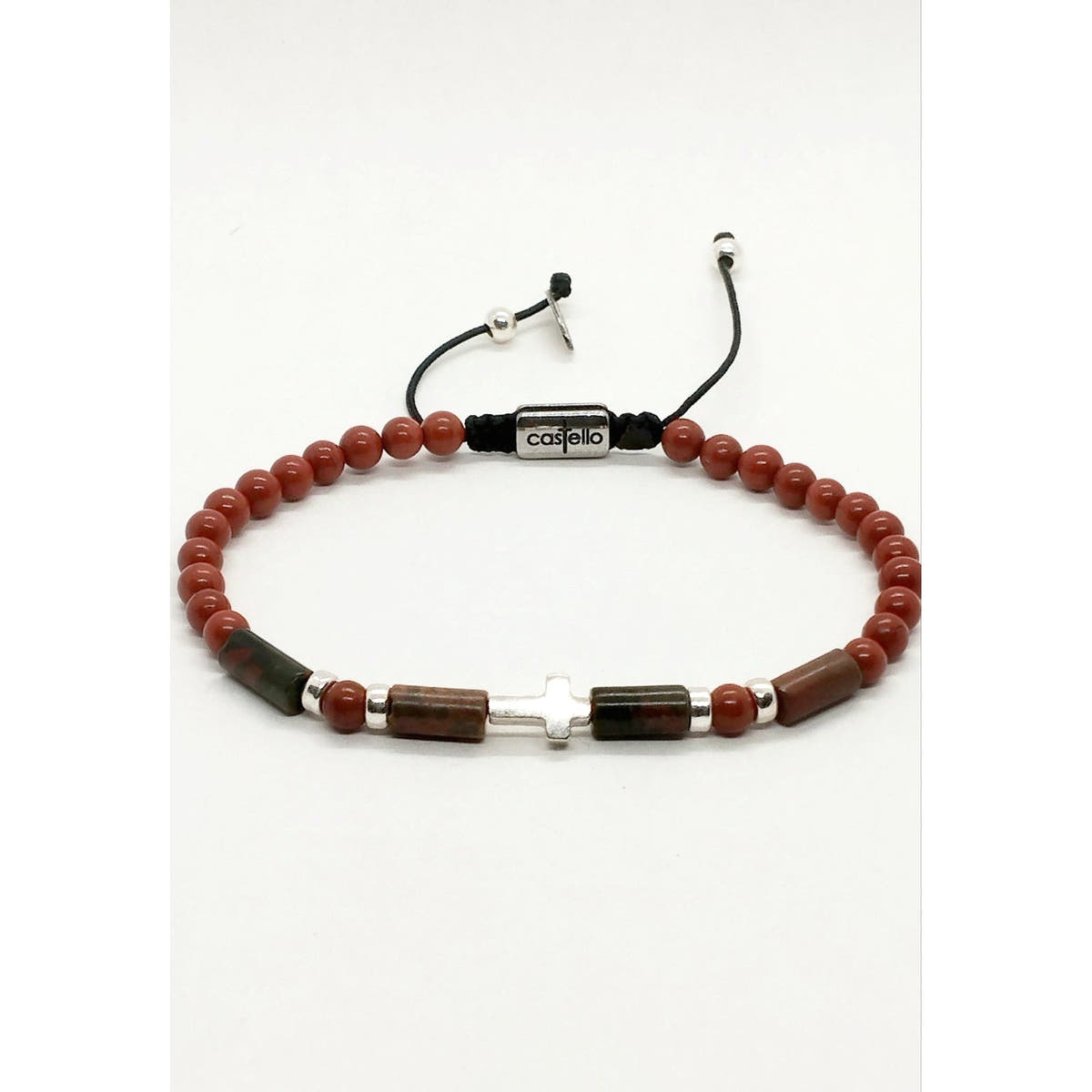 Red Jasper Cross Prayer Bracelet, 4mm | Castello Jewels