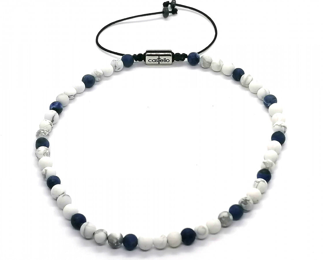 Howlite & Sodalite Boho Anklet, 4mm | Castello Jewels