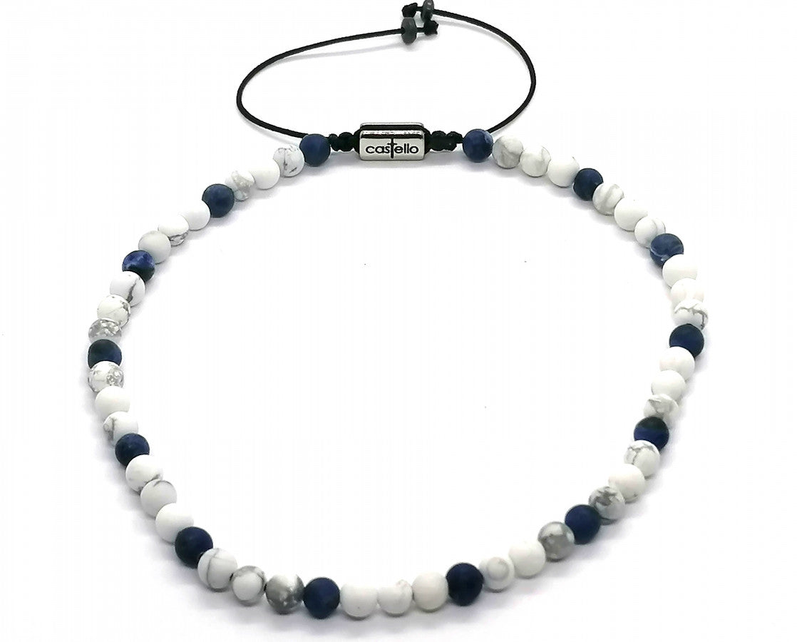 Hand Made Anklets, Howlite, Sodalite stone 4mm | Castello Jewels