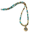 Hand Made Necklace Silver 925 Gold Plated Jasper Turquoise, stone 4mm | Castello Jewels