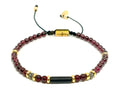 Hand Made Bracelet Silver 925' Gold Plated, Garnet stone 4mm | Castello Jewels