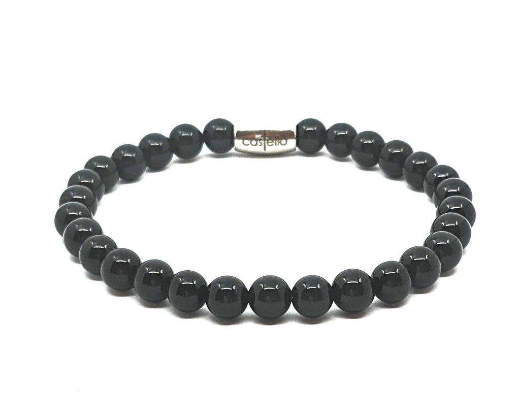 Hand Made Bracelet, Onyx Polish stone 6mm — view 4 | Castello Jewels