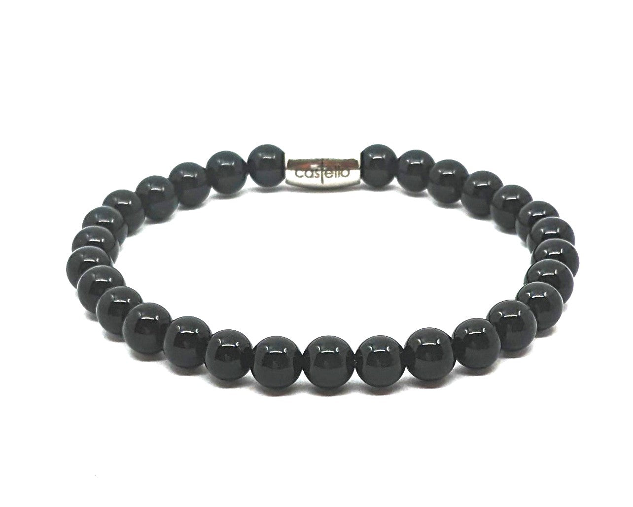 Hand Made Bracelet, Onyx Polish stone 6mm — view 4 | Castello Jewels