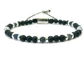 Silver 925 Bracelet Classic, Onyx Mat, Sodalite stone 4mm | Castello Jewels