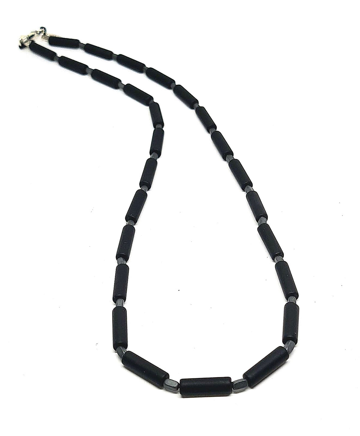 Onyx & Hematite Necklace, Sterling Silver, 2mm | Castello Jewels