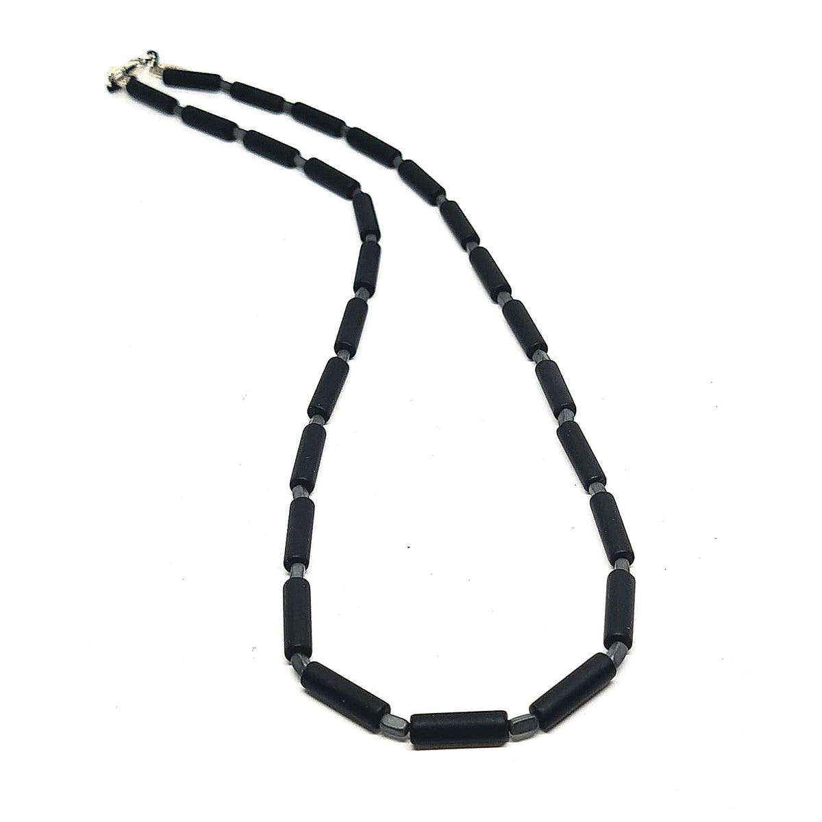 Onyx & Hematite Necklace, Sterling Silver, 2mm | Castello Jewels