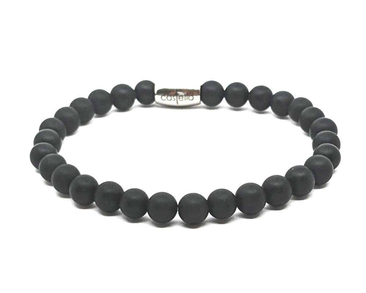 Matte Onyx Bracelet, Waterproof, view 4, 6mm | Castello Jewels