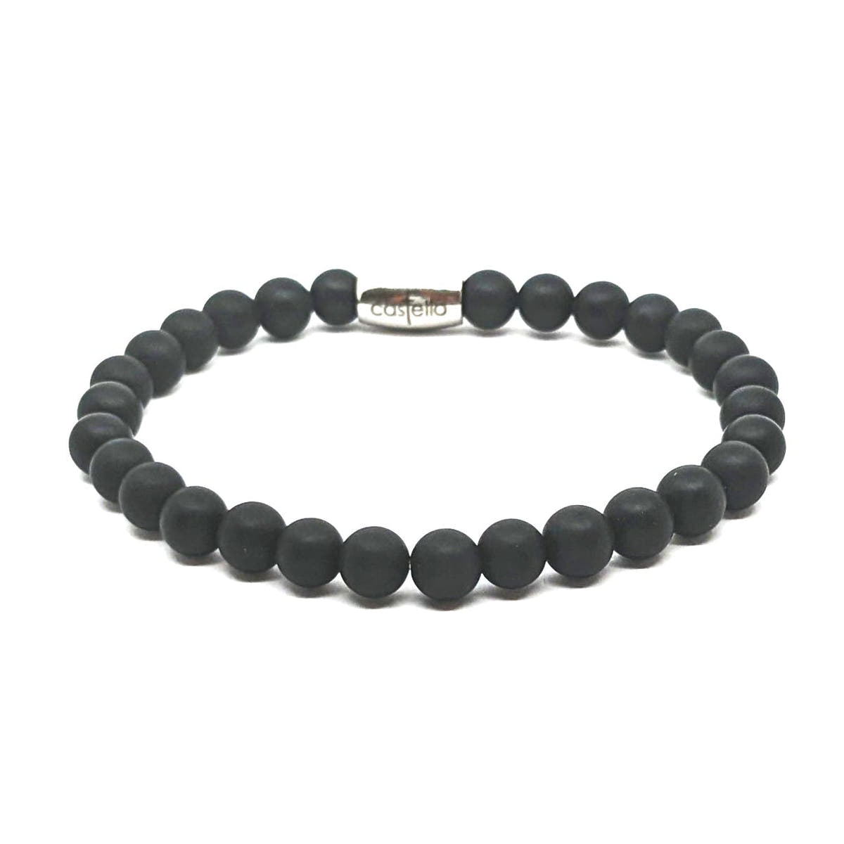 Matte Onyx Bracelet, Waterproof, view 4, 6mm | Castello Jewels