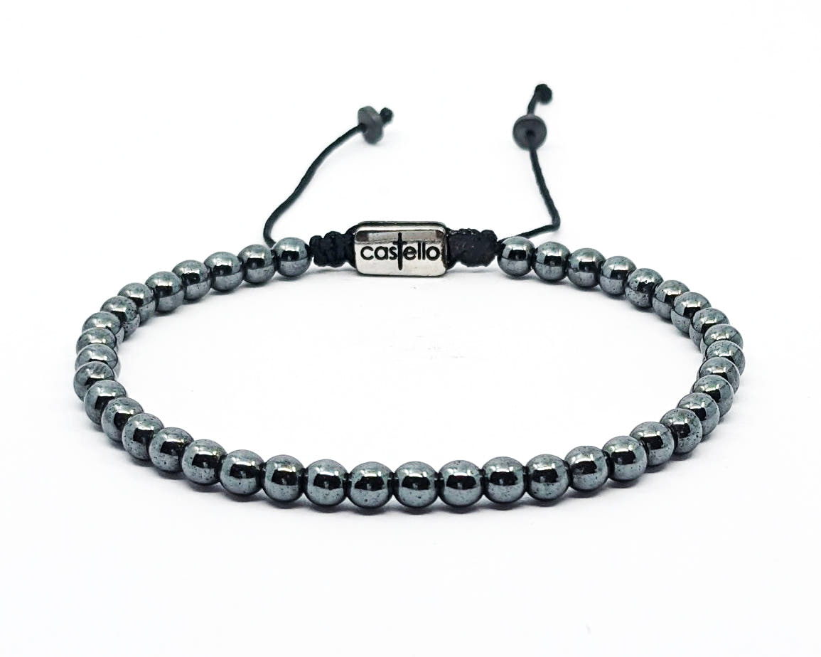 Hematite Bracelet, Water-Resistant, 4mm | Castello Jewels