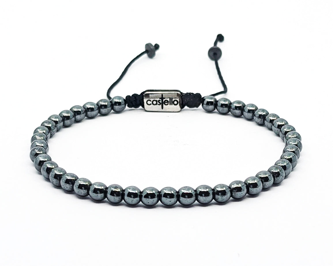 Hand Made Bracelet, Hematite stone 4mm | Castello Jewels