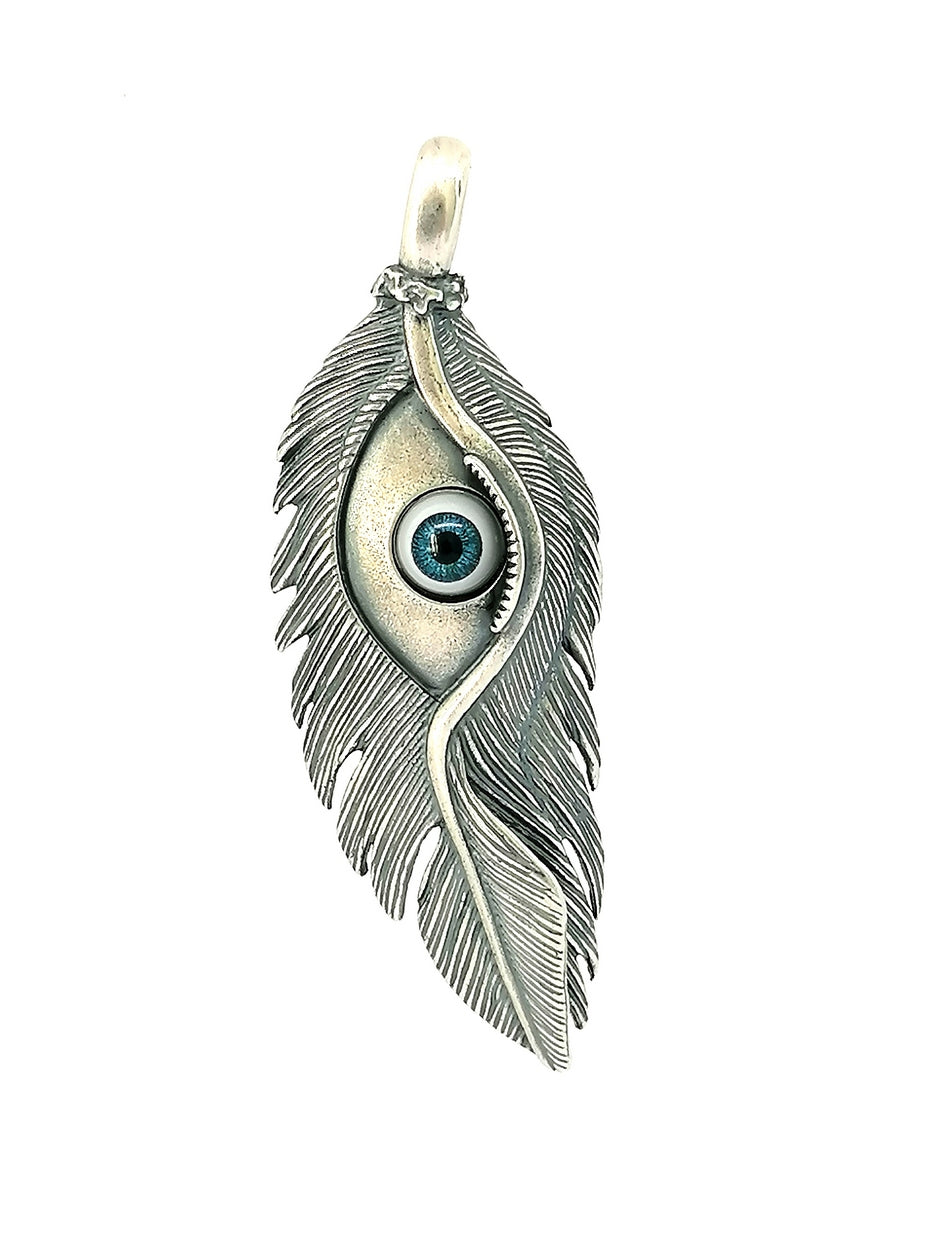 925 Sterling Silver retro Evil Eye pendant | Castello Jewels
