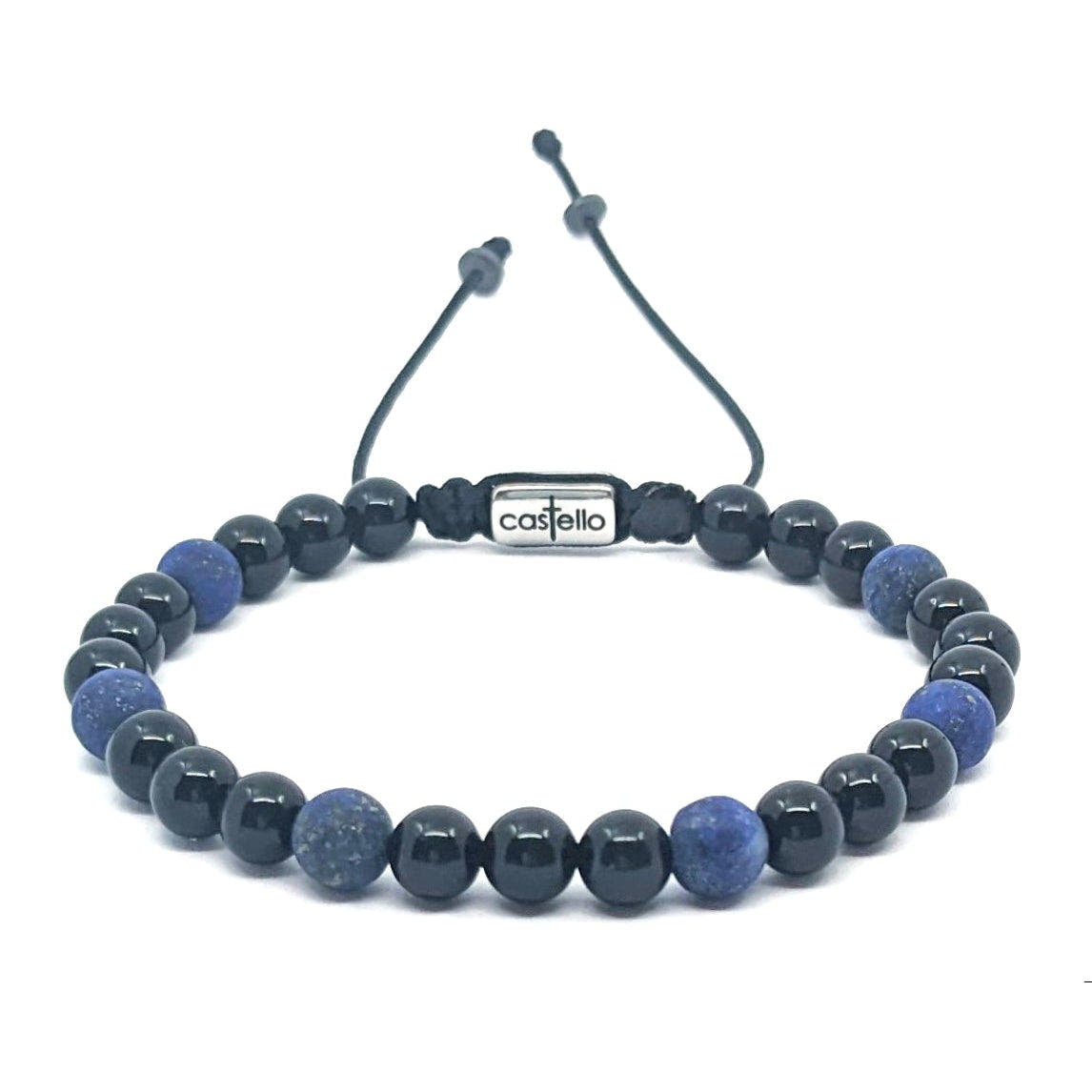 Onyx & Sodalite Bracelet, Polished, 6mm | Castello Jewels