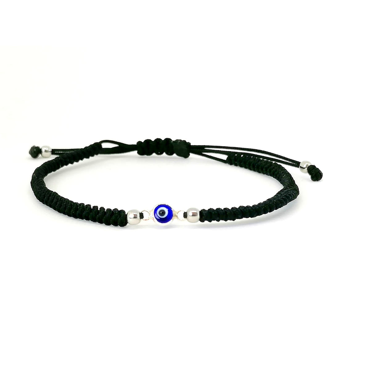 Evil Eye Cord Bracelet, Sterling Silver, Red | Castello Jewels