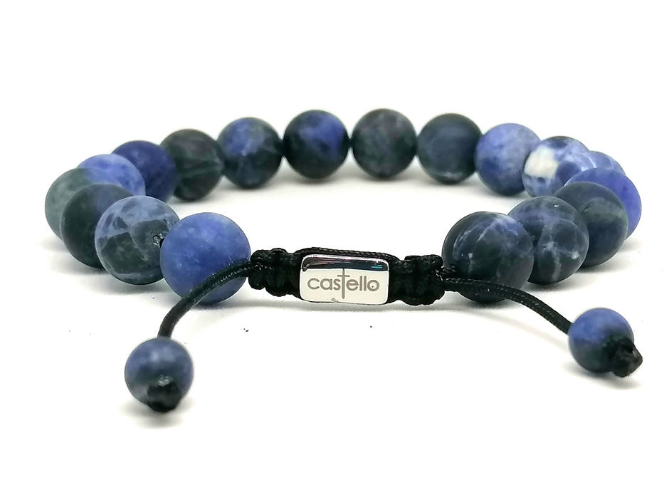 Sodalite Unisex Bracelet, 10mm, view 3 | Castello Jewels