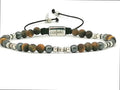 Silver bracelet Earth, Tiger Eye Hematite stone 4mm | Castello Jewels