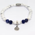 Phaistos Disc Bracelet, Howlite & Sodalite, 6mm | Castello Jewels