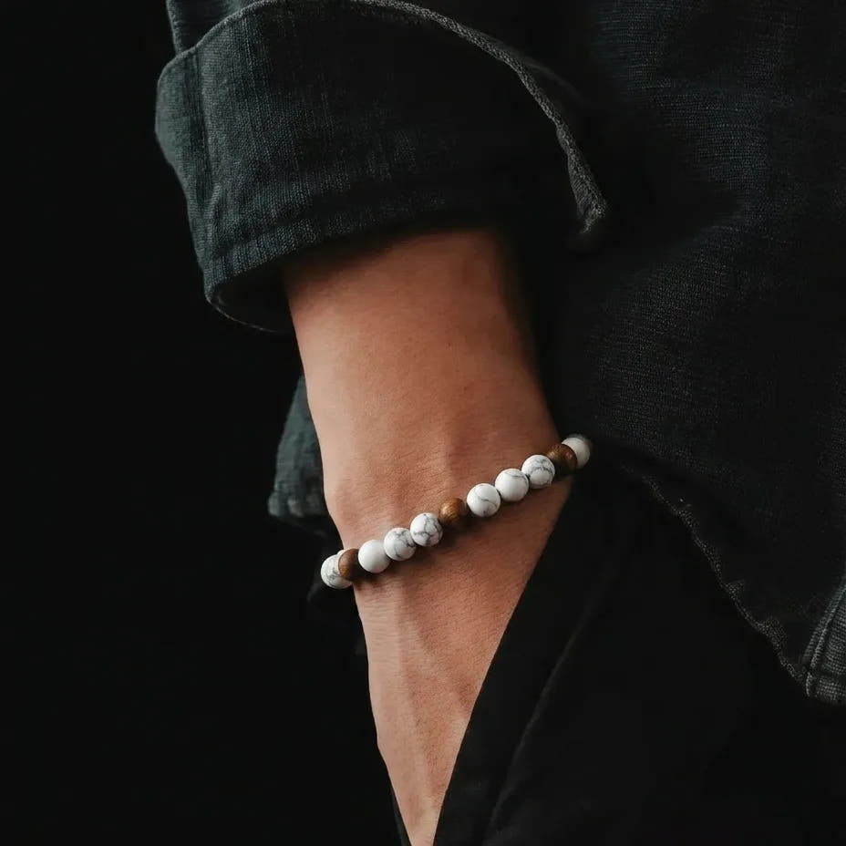 Howlite & Tiger's Eye Bracelet, Matte · 6mm