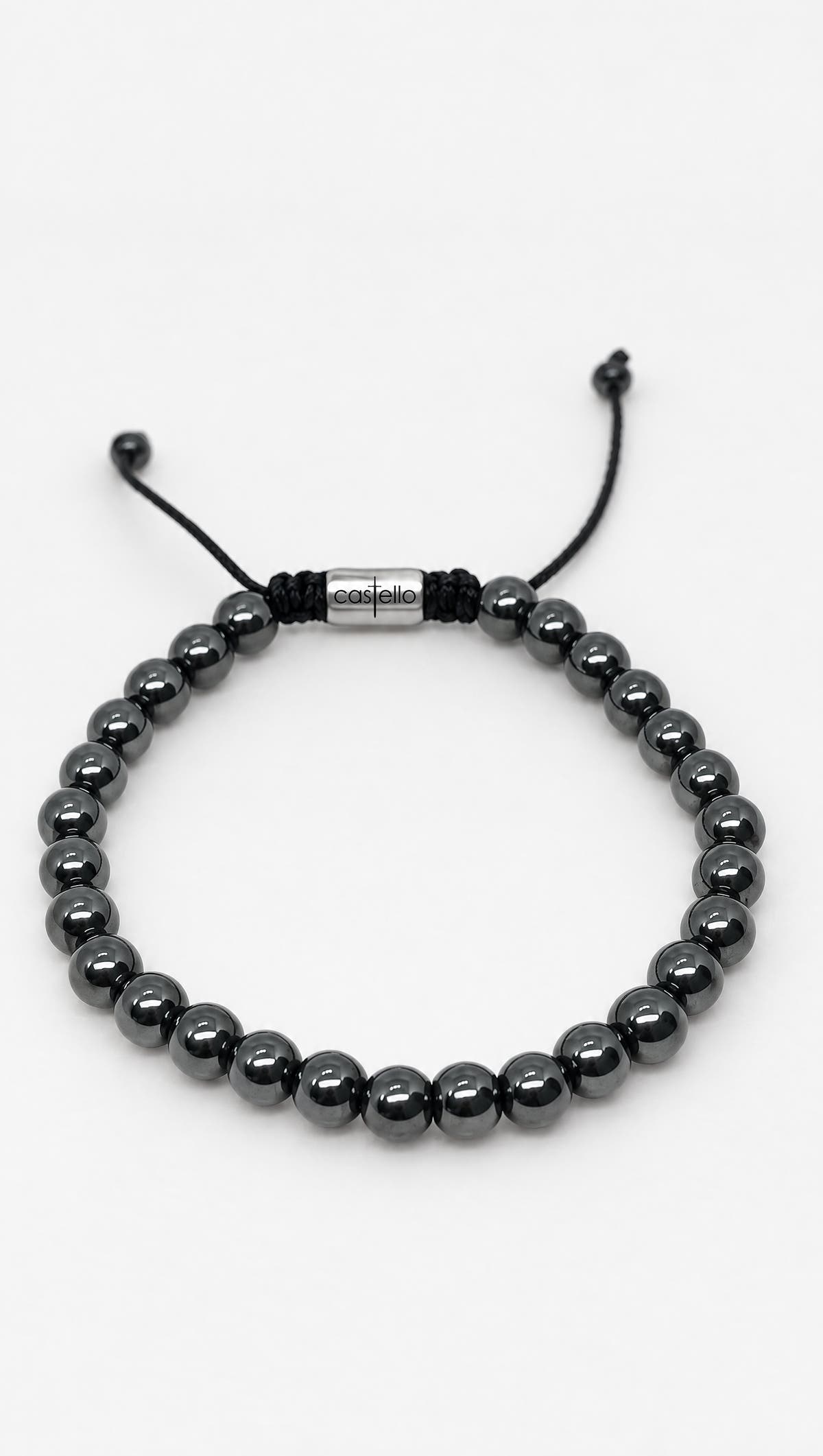 Hematite Beaded Bracelet, Water-Resistant, 6mm