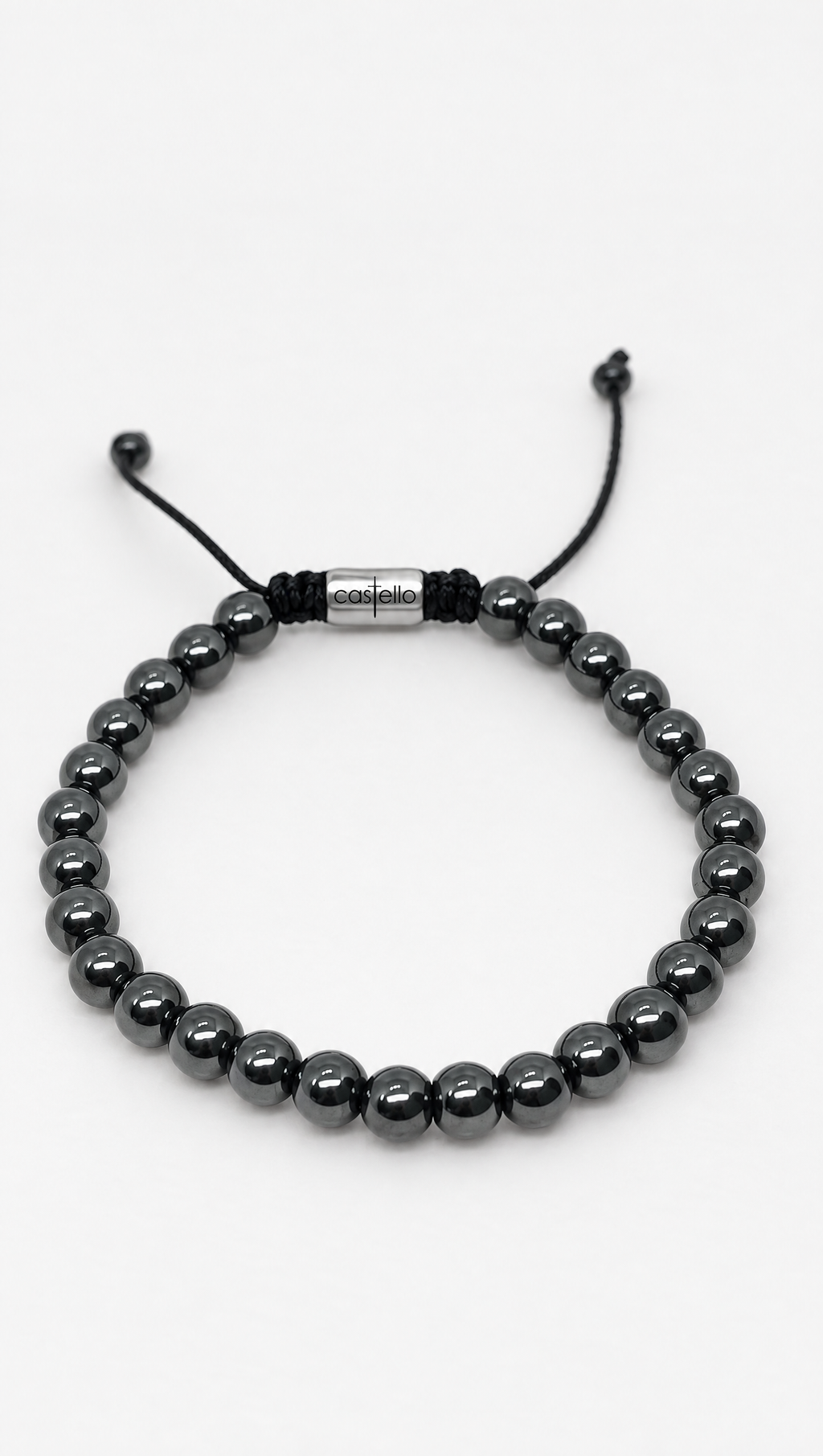 Hematite Beaded Bracelet, Water-Resistant, 6mm