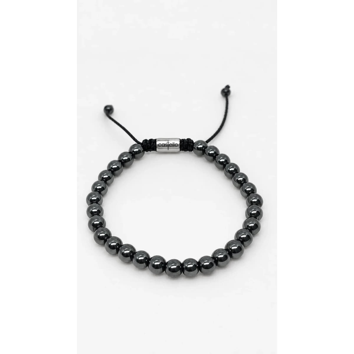 Hematite Beaded Bracelet, Water-Resistant, 6mm | Castello Jewels