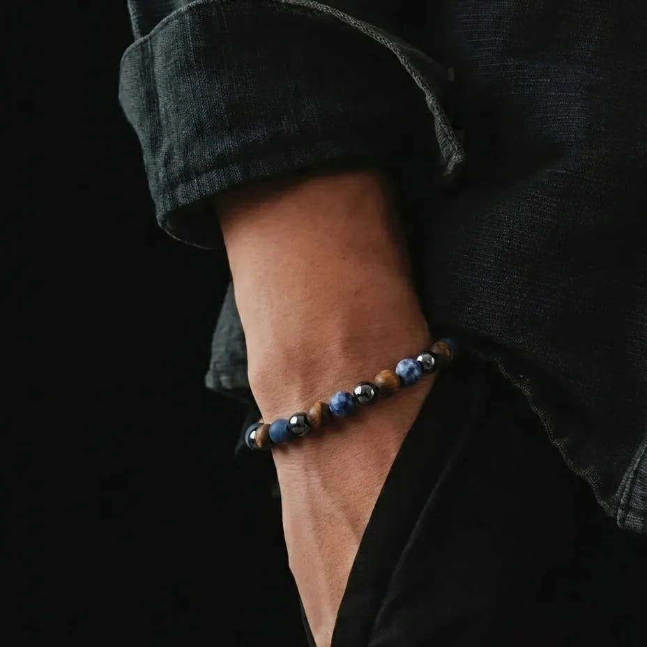 Tiger's Eye, Sodalite & Hematite Bracelet, 6mm, view 2 | Castello Jewels