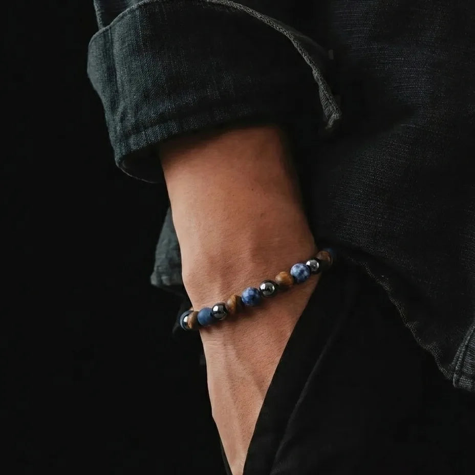 Tiger's Eye, Sodalite & Hematite Bracelet, 6mm, view 2 | Castello Jewels