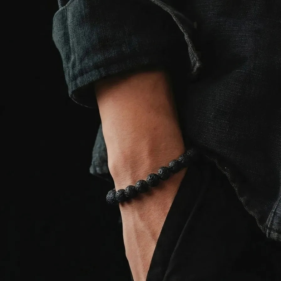 Lava Stone Everyday Bracelet, 6mm, view 2 | Castello Jewels