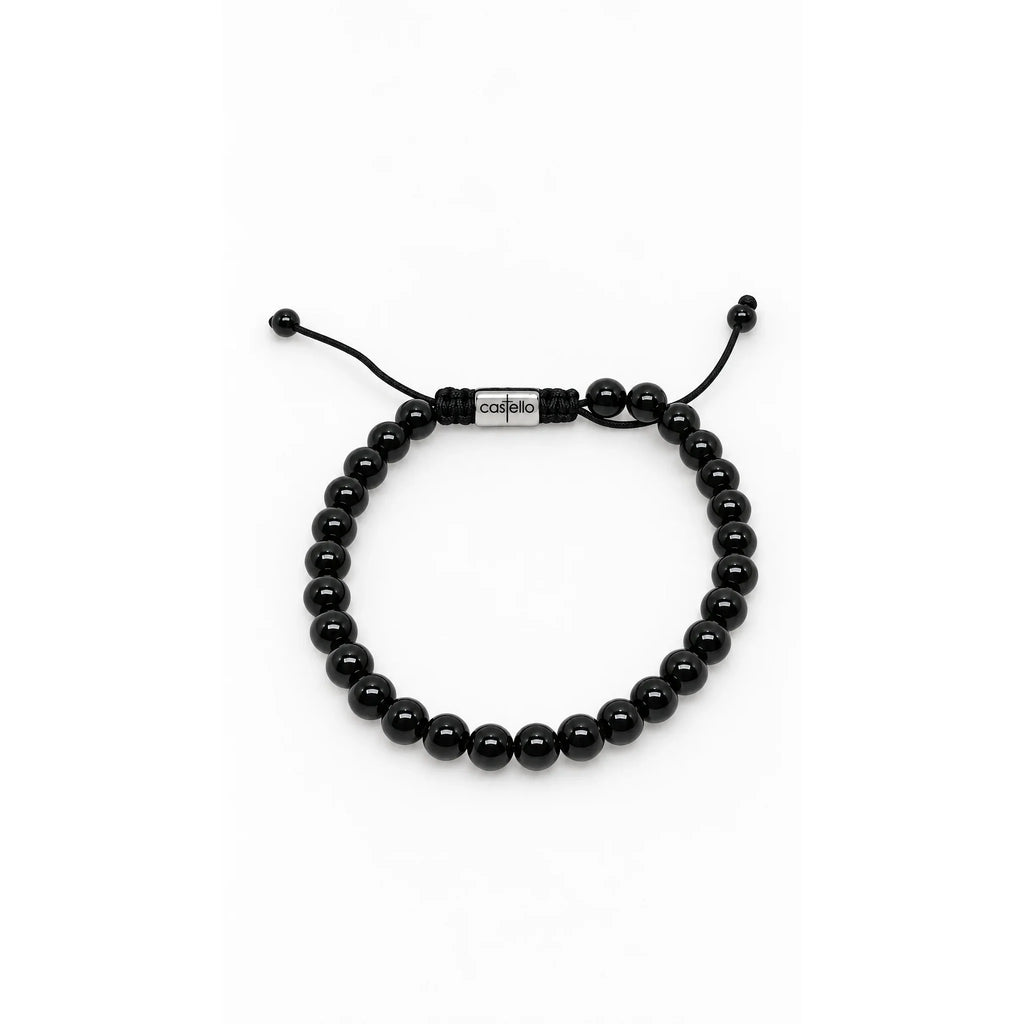 Polished Onyx Bracelet, Water-Resistant, 6mm | Castello Jewels