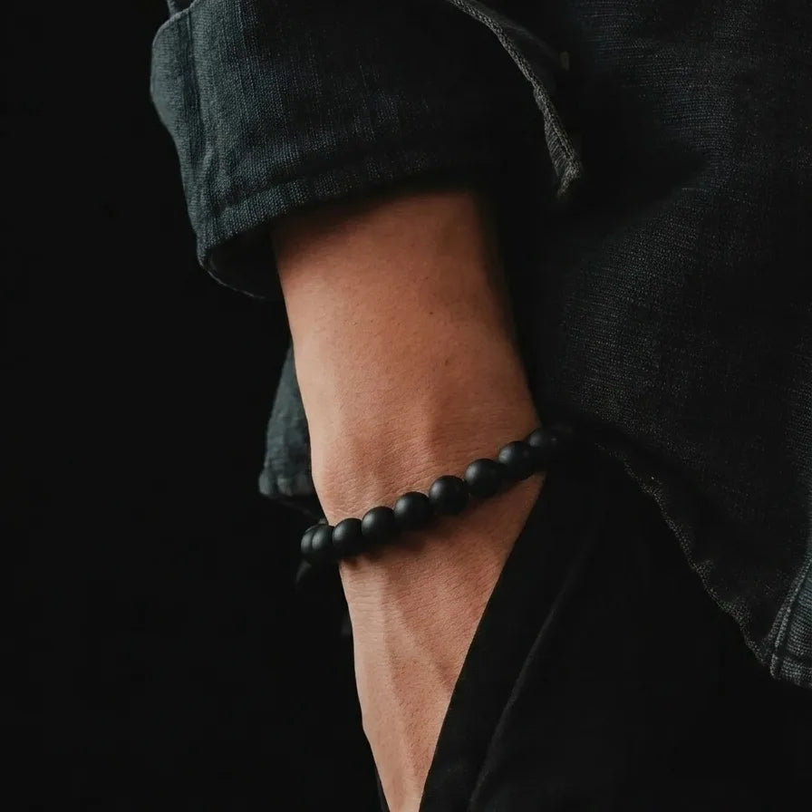 Matte Onyx Bracelet, Waterproof, 6mm, view 2 | Castello Jewels