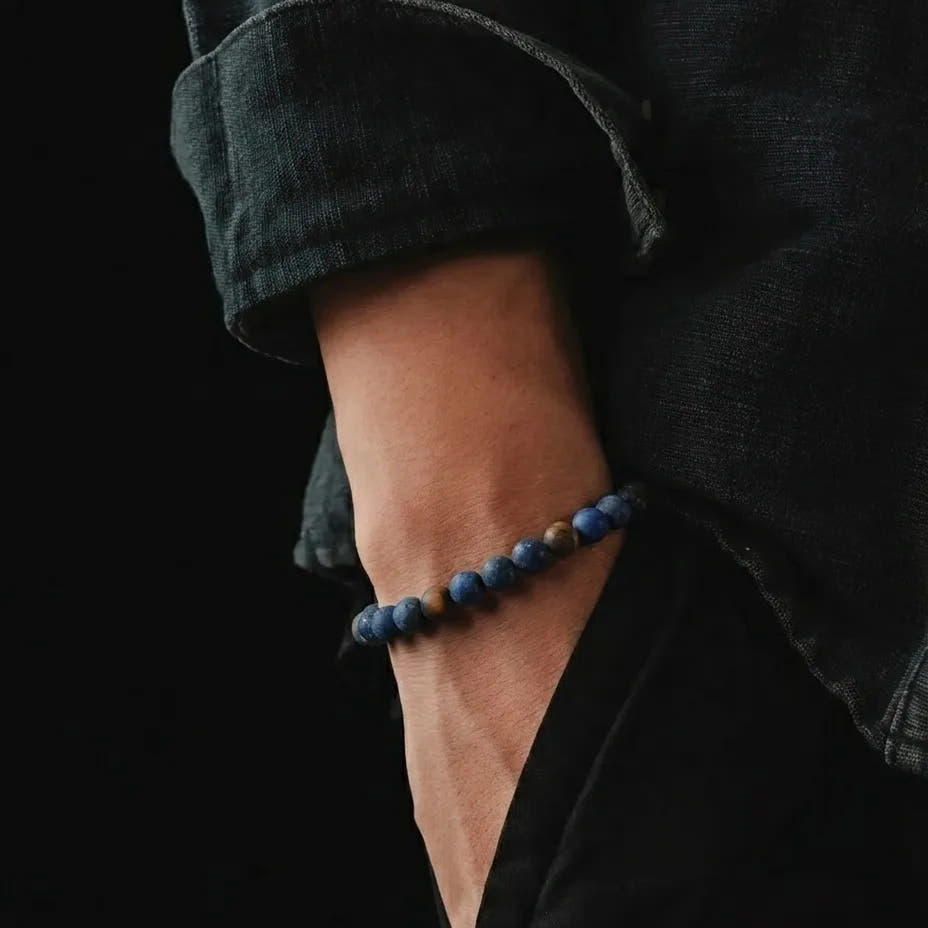 Sodalite & Tiger's Eye Bracelet, 6mm, view 2 | Castello Jewels