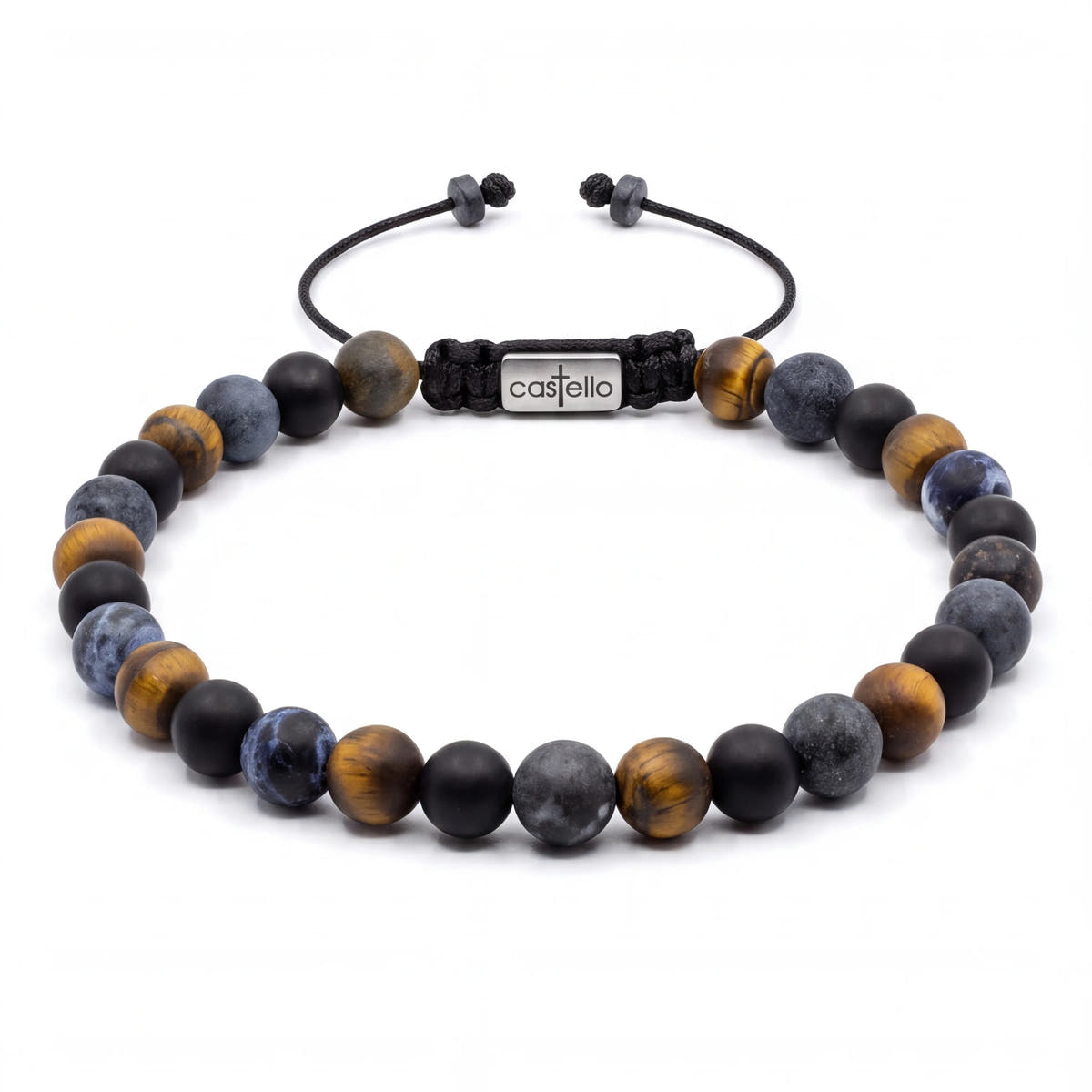 Tiger's Eye, Onyx & Sodalite Unisex Bracelet, 6mm | Castello Jewels