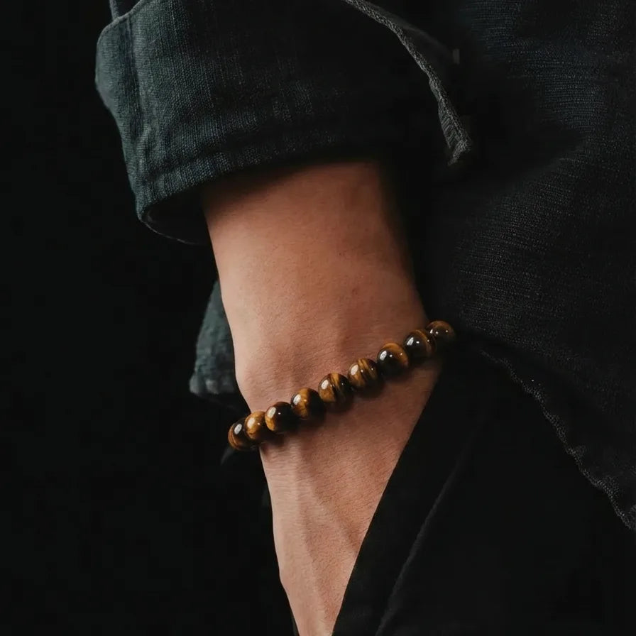 Polished Tiger's Eye Everyday Bracelet, 6mm, view 2 | Castello Jewels