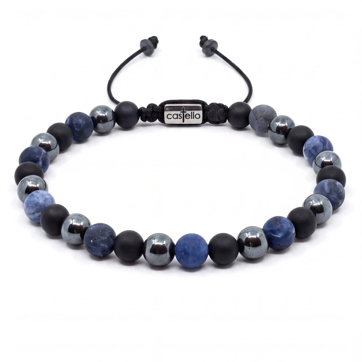 Sodalite, Onyx & Hematite Beaded Bracelet, 6mm | Castello Jewels