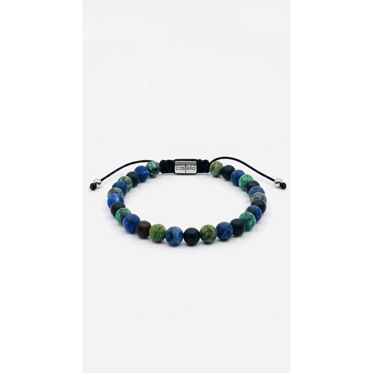Onyx, Sodalite & African Turquoise Boho Bracelet, 6mm | Castello Jewels