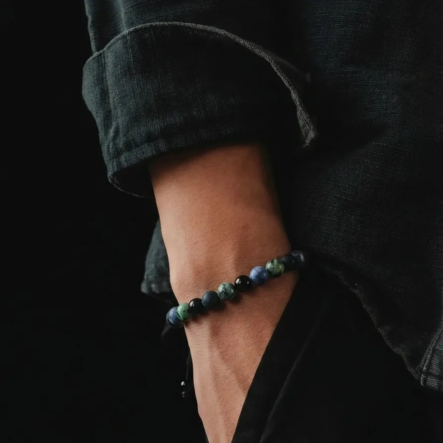 African Turquoise, Onyx & Sodalite Everyday Bracelet, 6mm, view 2 | Castello Jewels