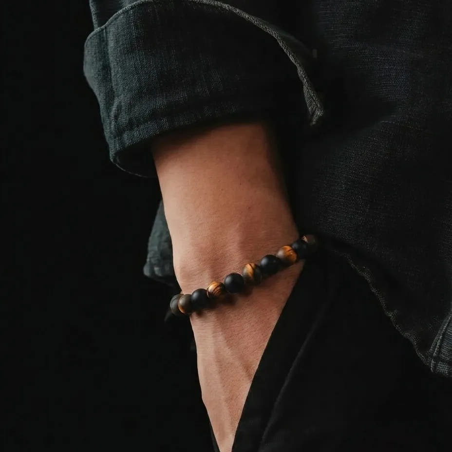 Onyx & Tiger's Eye Bracelet · 6mm