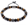Tiger's Eye, Onyx & Hematite Gemstone Bracelet, 6mm | Castello Jewels