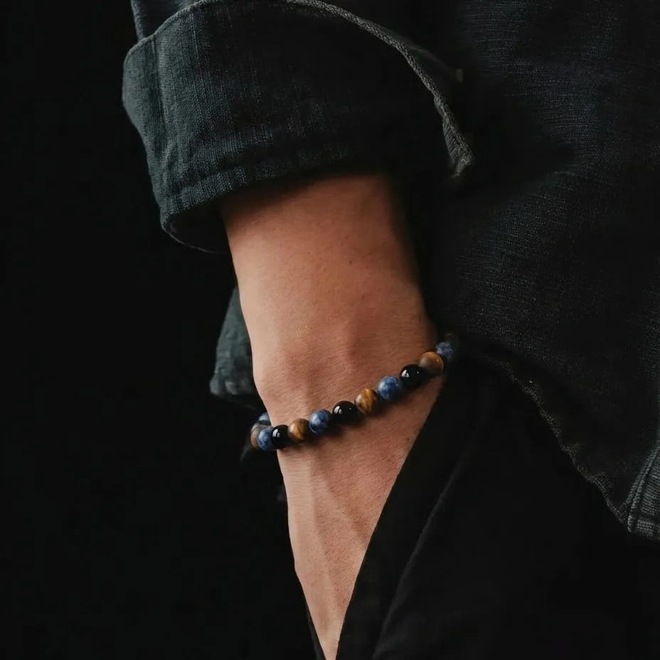 Tiger's Eye, Sodalite & Onyx Bracelet, 6mm, view 2 | Castello Jewels