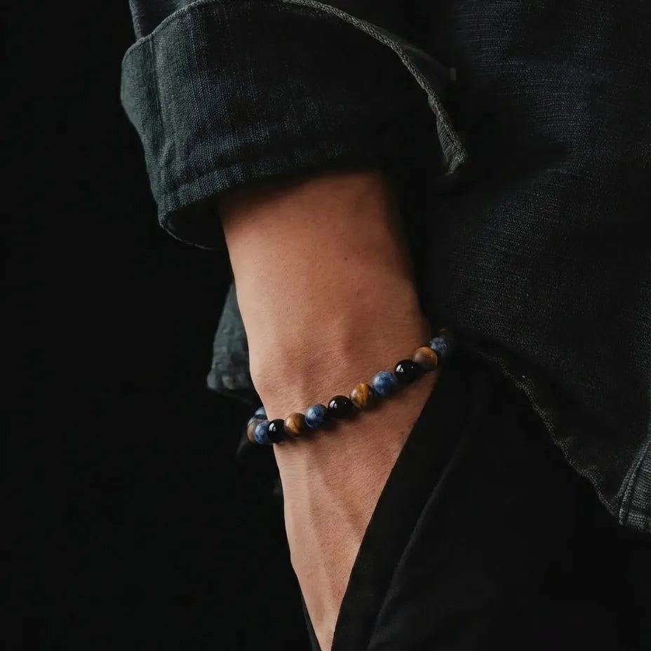 Tiger's Eye, Sodalite & Onyx Bracelet, 6mm, view 2 | Castello Jewels