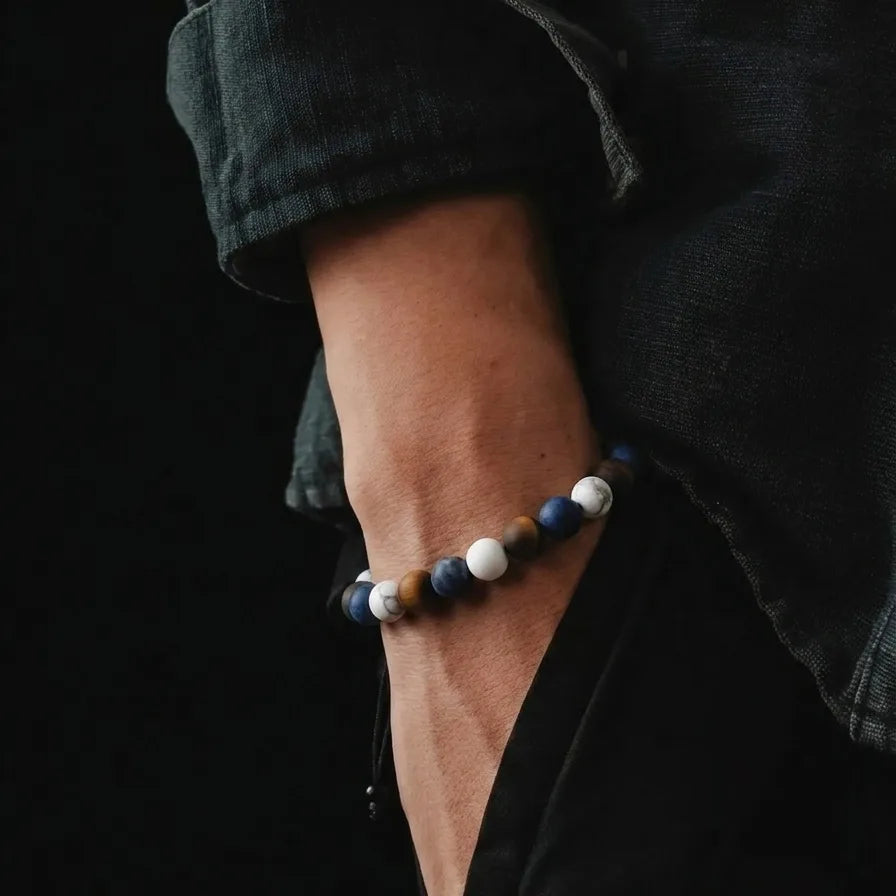 Sodalite, Howlite & Tiger's Eye Boho Bracelet, 6mm, view 2 | Castello Jewels