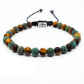 African Turquoise & Tiger's Eye Bracelet, 6mm | Castello Jewels
