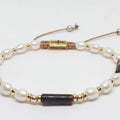 Tiger's Eye & Pearl Gold-Plated Bracelet, Sterling Silver, 6mm | Castello Jewels