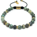 Minimal Gold-Plated African Turquoise Rondel Bracelet, 6mm | Castello Jewels