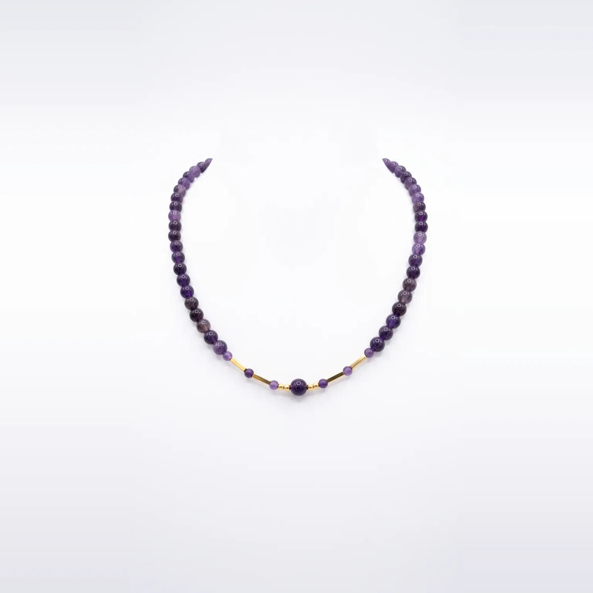 Amethyst Gold-Plated Necklace, Sterling Silver, 6mm | Castello Jewels
